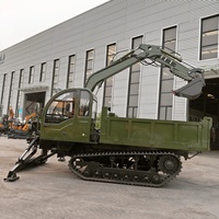 Dumper sur chenilles haute performance de 8 tonnes intégré à une excavatrice, transporteur sur chenilles polyvalent, garantie 1 an, composants d'engrenage