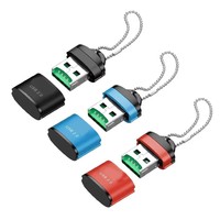 Lecteur de cartes externe USB 2.0 mini haute vitesse en aluminium pas cher pour cartes mémoire TF/SD pour ordinateur portable