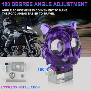 LELANPU Accesorios Indicadores de Dirección Faro RGB con Forma de Cabeza de Tigre 50W Proyector LED para Motocicleta con 2 Lentes Luz de Trabajo - Product Image 6