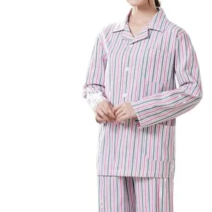 Camice Ospedaliero in Puro Cotone Due Pezzi con Maniche Lunghe e Pantaloni, Facile da Indossare e Togliere - Product Image 3