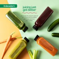 Bouteilles de Jus en Plastique avec Logo Personnalisable pour Boissons Froides, Récipients Réutilisables Transparents, Bouteilles de Lait Vides en Plastique