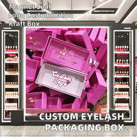 Boîte d'emballage pour cils personnalisée, écologique, avec doublure en éponge, fermeture magnétique, rose, nouveau design, étiquette privée, cosmétiques, logo personnalisé, haute qualité