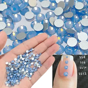 Opal biru SS20 pipih non-hotfix berlian imitasi longgar dasar perak paket kecil kaca kristal untuk DIY kerajinan kuku tas pakaian