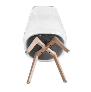 Restaurant Furniture Crystal Clear Transparent Acrylic Kitchen <b>Wooden</b> Leg Tulip Plastic Dining Room <b>Chairs</b> - Product Image 6