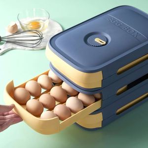 Portable 3 Layer Rectangle Egg <b>Storage</b> <b>Box</b> Plastic Egg Food <b>Storage</b> <b>Box</b> Containers with Lids Fresh-Keeping Refrigerator Eggs Sto - Product Image 2
