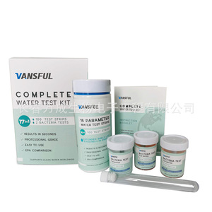 Kit complet de test de l'eau Vansful, 16 paramètres, 100 bandelettes avec test bactérien pour spa, eau potable et aquarium - Product Image 1