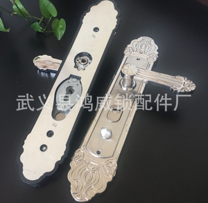 Poignée de porte européenne en laiton massif, antivol, moderne, argentée, ambidextre, grande poignée d'entrée pour villa, quincaillerie de qualité supérieure - Product Image 6