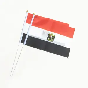 Huiyi Egyptian Hand Held Flags Waving Country Mini Custom Egypt Hand Flag