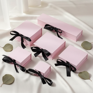 Caja de Regalo de Cartón de Lujo Personalizada con Logotipo, Forro de Esponja, Cierre de Cinta, Materiales Reciclados para Almacenamiento de Joyas - Product Image 1