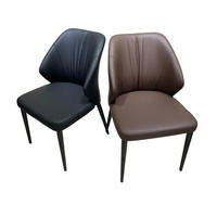 Chaise de salle à manger contemporaine de luxe léger avec dossier, design ergonomique en cuir pour la maison et la restauration
