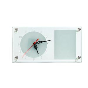 Cadre <span class=keywords><strong>photo</strong></span> en verre rectangulaire moderne MIDAS avec horloge, épaisseur 0,5 cm, impression par transfert thermique 6 couleurs pour personnalisation - Product Image 2