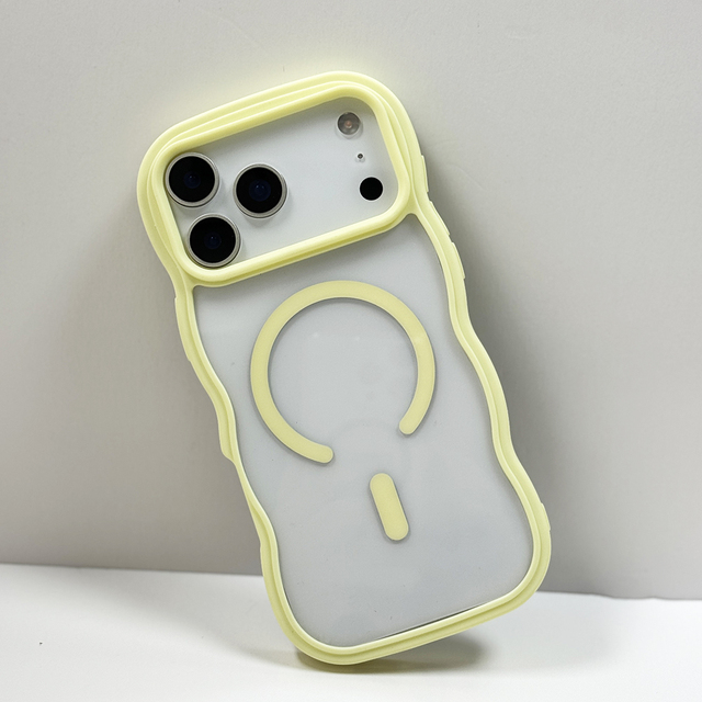 Magnetic Wave Edge Frosted Matte Phone Case for iPhone 17 Pro Max Shockproof Mobile Phone Back Cover