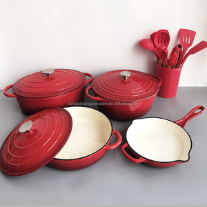 طقم أواني ومقالي صينية مكواة مصبوبة بالمينا صفيحة - Product Image 6
