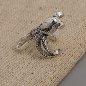 Orecchini vintage a clip a forma di polpo per donna, gioielli unici a tema animale marino - Product Image 2