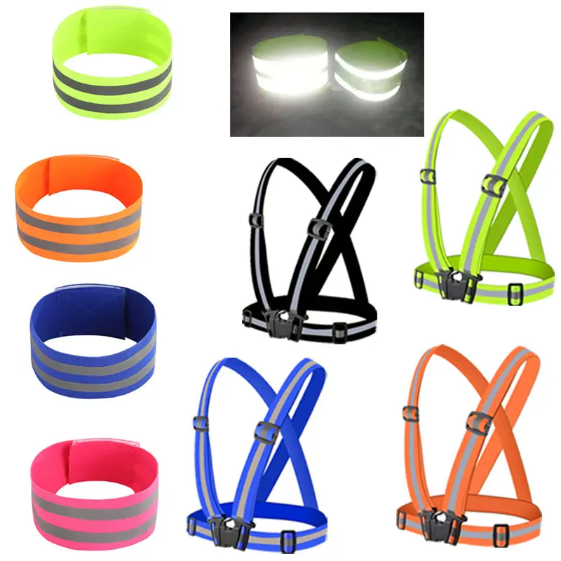Medyla — bracelet réfléchissant élastique pour la cheville, ceinture de sport et la course en sécurité, disponible en plusieurs couleurs, bleu, rose, vert et orange