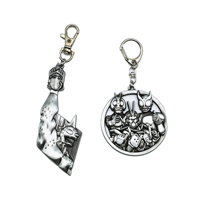 Porte-clés vintage en métal avec breloques géométriques, baguette pour chat, panda, iguane, lézard, avec mousqueton - Product Image 5