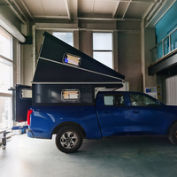 Camper de camion pliable, imperméable et robuste, demi-taille, à ouverture rapide, pour le camping en plein air, les voyages tout-terrain et les aventures sur route