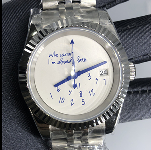 Qui s'en soucie, <span class=keywords><strong>je</strong></span> suis déjà en retard, montre NH35, montre de luxe, bracelet en acier inoxydable, remontage automatique, montre mécanique à remontage automatique - Product Image 2