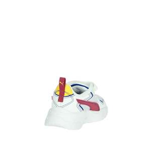 Puma Kids Sneakers Chaussures de sport en maille blanches, rouges et bleues pour garçons et filles - Product Image 3