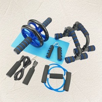 Kit de fitness 5-en-1 pour entraînement abdominal Strength Home Gym avec rouleau en PVC et acier pour un exercice pratique du tronc