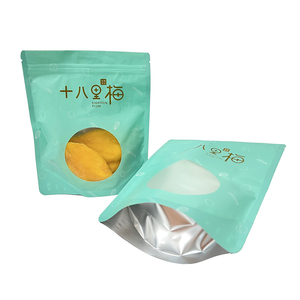 Tùy chỉnh in thực phẩm lớp nhôm lá khô trái cây xoài mất nước cranberries bao bì túi với cửa sổ hình bầu dục và dây kéo - Product Image 1