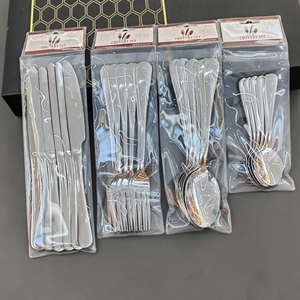 Juego de Cubiertos de 6 Piezas al por Mayor, MOQ Pequeño, Buena Calidad, Duradero, con Bolsa de PVC, Juego de 6 Cucharas <span class=keywords><strong>Barato</strong></span>, Juego de 6 Cucharas y Tenedores - Product Image 1