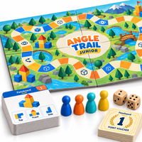 Jeu de société personnalisé pour enfants sur le thème de la perspective, avec plateau en carton quadrillé et cartes de défis de vue