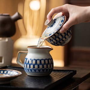 Guanlan Ru Kiln Dunhuang Ten Thousand Buddhas Three Talents Gaiwan Large Capacity Porcelain Kung Fu <b>Tea</b> <b>Set</b> - Product Image 2