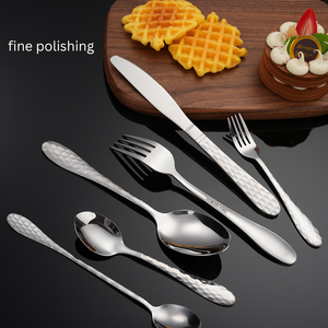 Hiện đại 24pcs thiết lập dao kéo với cao cấp gương đánh bóng mịn cạnh muỗng canh & búa hiệu ứng xử lý bền vững sẵn sàng để tàu - Product Image 1