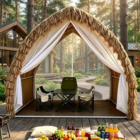 Pavillon de jardin en acier robuste, style ferme, étanche, avec moustiquaire de sol et éclairage, résistant aux intempéries, direct usine
