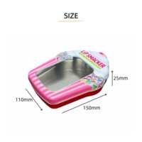 Boîtes en fer sur mesure avec fenêtres en PVC pour bonbons et biscuits en forme de crème glacée