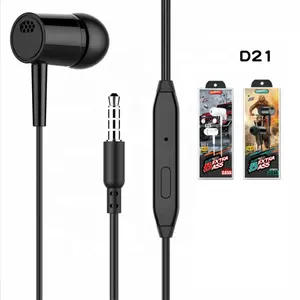 Cheap Price D21 3.5mm Headset Handsfree Headphone For Android Mobile Universal Wired Earphones With Micrphones