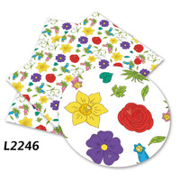 136 cm * 30 cm Professionnel personnalisé Printemps fleurs Colorées Imprimé Faux Tissu En Cuir PU Pour sacs à main