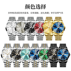 Montre-bracelet de luxe pour homme OLEVS 9931 en acier inoxydable, mouvement à quartz original, miroir losange, étanche, avec cadran en verre lumineux - Product Image 5