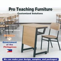 Ensemble de bureau et chaise d'école en bois à hauteur fixe, table d'étude avec panneau frontal et panier à fils, mobilier étudiant robuste et durable