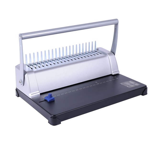 Factory Ring Binding Machine 21 Holes Comb Book Binding Machine Rubber Customized Manual 12 Sheets 51mm CBD12