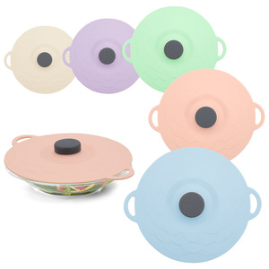 Couvre-plat anti-débordement et anti-poussière bicolore, résistant aux hautes températures, couvre-plat multifonctionnel en silicone pour la cuisine - Product Image 1
