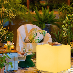 Đèn <span class=keywords><strong>LED</strong></span> nội thất <span class=keywords><strong>40cm</strong></span> / 15.75 inch, chống nước IP65, ngoài trời, chất liệu PE, nhiều màu sắc, điều khiển từ xa, hình khối - Product Image 2