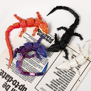 Lagarto Impreso en <span class=keywords><strong>3D</strong></span>, Modelos de Cocodrilo Articulados, Figuras de Lacerezos con Articulaciones Flexibles, Impresión <span class=keywords><strong>3D</strong></span> Económica, Alivio del Estrés - Product Image 2