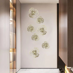 Décoration Murale Florale en Métal Multicolore pour Chambre, Hôtel, Maison - Ensemble d'Art Mural Floral en Fer Forgé - Product Image 5