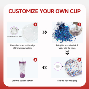 Magazzino USA 24oz globo di neve tazza di plastica può a doppia parete sublimazione <span class=keywords><strong>natale</strong></span> globo di neve Tumbler con Pre-forato - Product Image 5