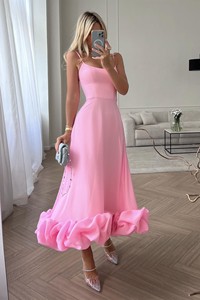 Vestidos de Mujer, Diseño de Moda, Fabricantes, Servicio OEM, <span class=keywords><strong>Vestido</strong></span> <span class=keywords><strong>Midi</strong></span> Corte A Personalizado en Color <span class=keywords><strong>Lima</strong></span> - Product Image 4