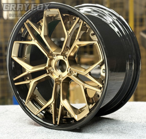 Grayfox ล้อรถยนต์นั่งส่วนบุคคลสีทอง17 18 19 20-22นิ้ว5X120 5X112 5X114.3มีขอบ2ชิ้นสำหรับ Mercedes <span class=keywords><strong>BMW</strong></span> Benz AMG Porsche - Product Image 2