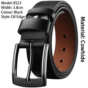 <span class=keywords><strong>Ceinture</strong></span> en cuir pour homme, <span class=keywords><strong>noire</strong></span>, vintage, longue, en jean, avec deux couches de cuir de vache, <span class=keywords><strong>boucle</strong></span> en alliage décontractée, grande taille, <span class=keywords><strong>ceinture</strong></span> tendance - Product Image 5