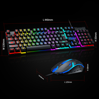 Clavier et souris filaires rétroéclairés colorés arc-en-ciel avec lumière LED RVB clavier de jeu mécanique combos souris