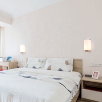 Applique murale LED moderne et simple pour chambre à coucher, AC85-265V, éclairage mural intérieur pour maison et hôtel, en bois de chêne massif et verre, lumière blanc chaud 3500K, haute luminosité
