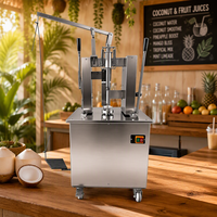 Commerciële kokosnootschilmachine van roestvrij staal met roterende basis en trimmer voor boetiek supermarkt productbereidingsruimte