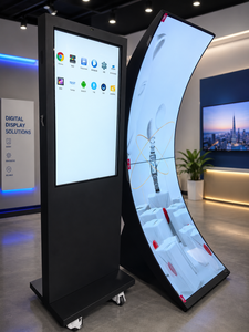Écran d'affichage numérique sur pied, écran LCD incurvé autonome pour la publicité dans les centres commerciaux, promotion de la marque Tl770a5 - Product Image 1