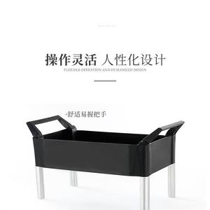 Chariot de service hôtelier à double étage en plastique avec 4 roulettes pivotantes pour usage hôtelier - Product Image 4