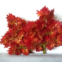 Assortiment de feuilles d'érable en soie, branche de feuille d'érable rouge artificielle en soie pour mariage et décoration intérieure